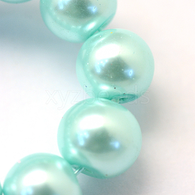 Baking Paint Pearlized Glass Pearl Round Beads Strands X-HY-Q003-10mm-45-1