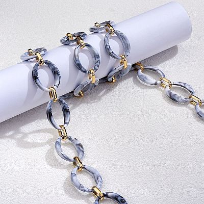 Handmade Imitation Gemstone Style Link Chains AJEW-J034-01D-1