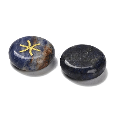 12 Constellation Natural Blue Spot Jasper Cabochons Set G-Q190-03B-1
