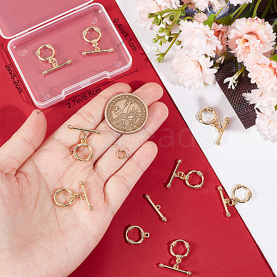 10Pcs Rack Plating Brass Toggle Clasps KK-BBC0013-29-1