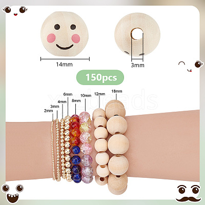 Printed Natural Wood European Beads WOOD-PH0002-79C-1