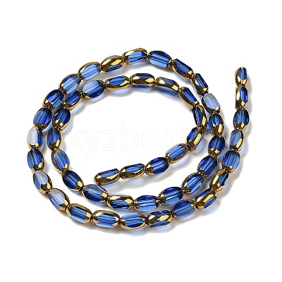Electroplate Transparent Glass Beads Strands EGLA-Q127-A01-01C-1
