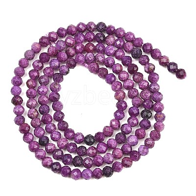 Heated Natural Sugilite Beads Strands G-B193-B01-3mm-1