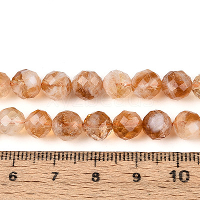 Natural Citrine(Heated) Beads Strands G-S345-8mm-18-01-1