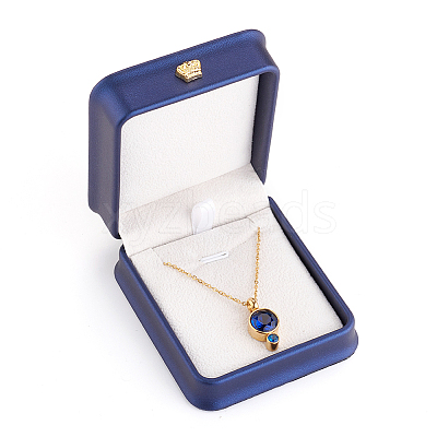 PU Leather Necklace Pendant Gift Boxes X-LBOX-L005-F03-1