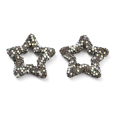 Star Shape Polymer Clay Rhinestone Beads CLAY-NH0001-06-1