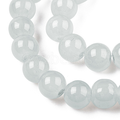 Baking Paint Imitation Jade Glass Round Bead Strands X-DGLA-Q021-6mm-43-1