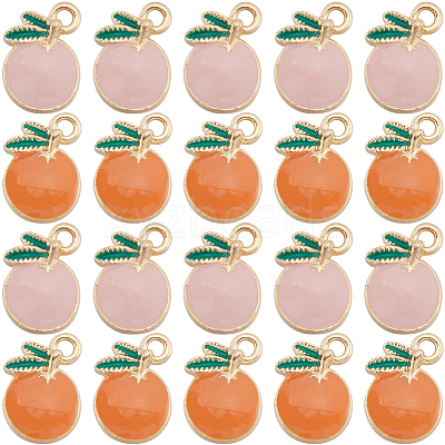 40Pcs 2 Colors Alloy Enamel Pendants ENAM-SC0005-30-1