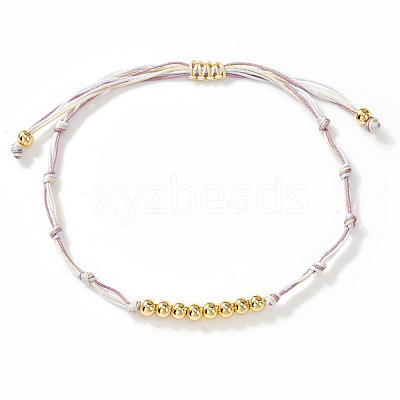 Brass Round Beads Braided Bead Bracelets AZ5003-10-1