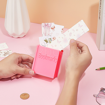 Plastic Book-shaped Bookmark Holder AJEW-WH0609-623A-1