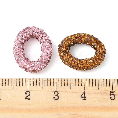 Rhinestone Clay Pave Brass Beads KK-P305-11G-1