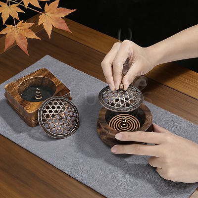 2 Bags 2 Styles Wood Incense Burners AJEW-PH0010-17-1