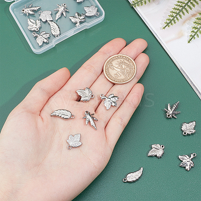 20Pcs 5 Style 201 Stainless Steel Pendants STAS-UN0030-22-1