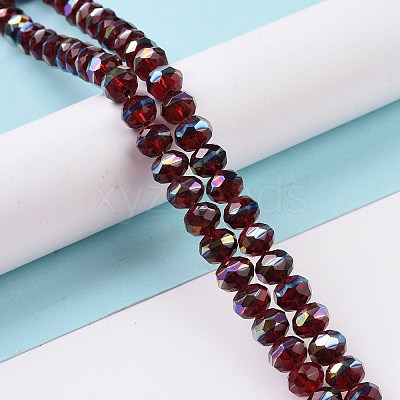 Transparent Electroplate Glass Beads Strands GLAA-F122-02A-1