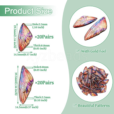 Transparent Resin Wing Pendants Set RESI-TAC0021-01D-1