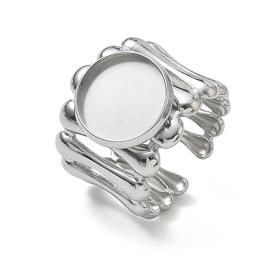 304 Stainless Steel Cuff Ring Components SA-CBA37BC-18C-P-1