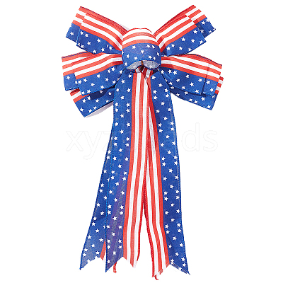 2Pcs 2 Styles Polyester Bowknots AJEW-AR0002-79-1