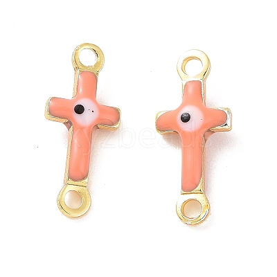Brass Enamel Connector Charms KK-J302-08G-04-1