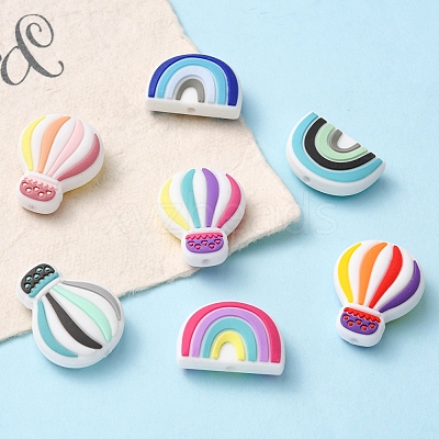 10Pcs 10 Styles Silicone Beads SIL-YW0001-05-1