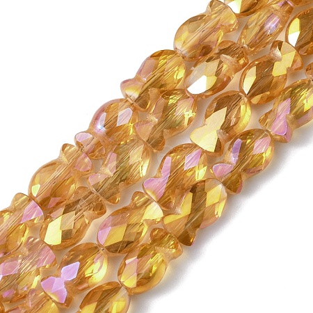 Transparent Electroplate Glass Beads Strands EGLA-F157-FR01-1