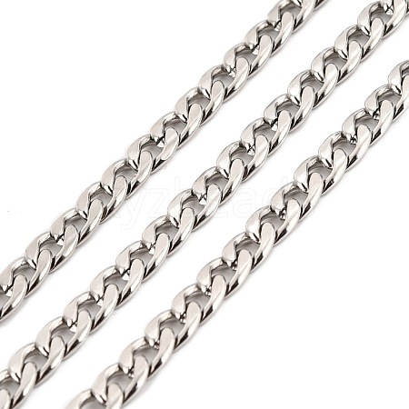 Tarnish Resistant 304 Stainless Steel Cuban Link Chains CHS-K016-02A-P-1