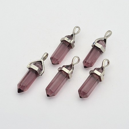 Faceted Bullet Glass Pointed Pendants G-J273-A02-1