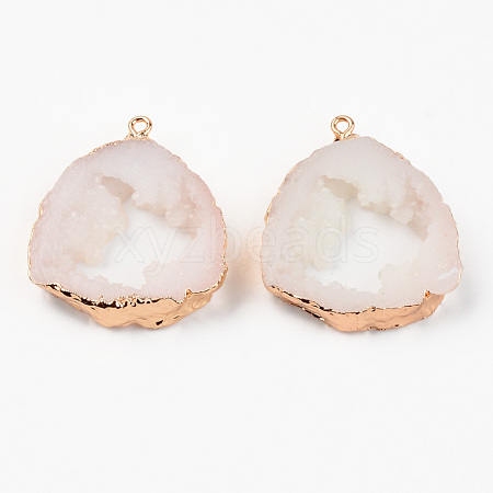 Druzy Resin Pendants RESI-R428-024I-1