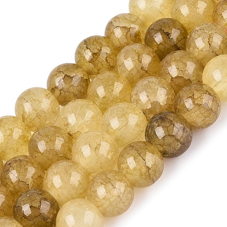Baking Paint Crackle Glass Beads Strands GLAA-Q106-03A-21-1