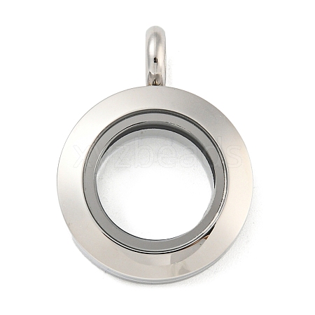 304 Stainless Steel Floating Locket Pendants STAS-E443-41P-1