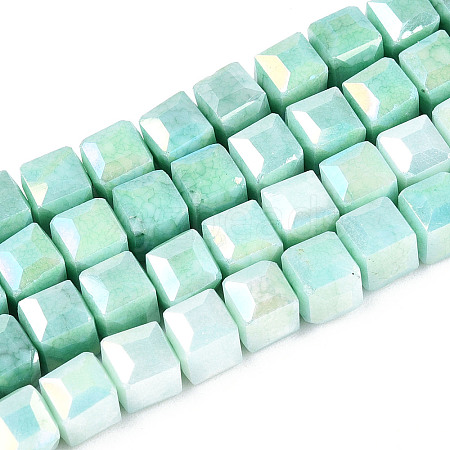 Anti-Tarnish Electroplate Glass Beads Strands GLAA-T025-6mm-10D-1