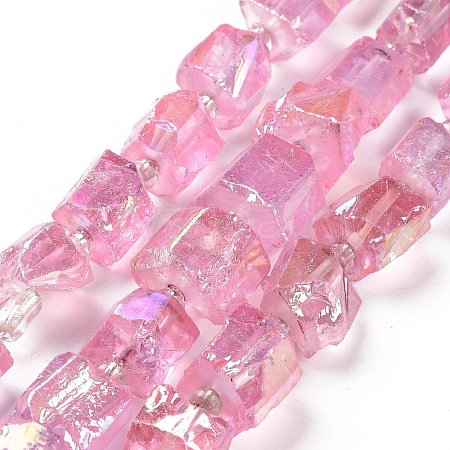 Electroplated Natural Quartz Beads Strands G-G767-02-09-1