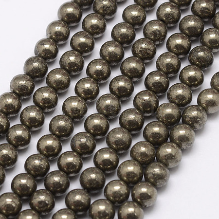 Natural Pyrite Beads Strands X-G-D391-01-1