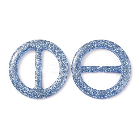 Flat Round Resin Buckle Clasps CRES-WH0013-15C-1