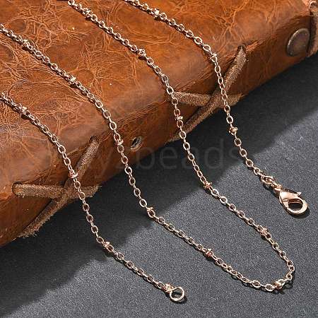 2mm Rack Plating Brass Satellite Chain Necklaces for Women Men MAK-L044-11RG-1