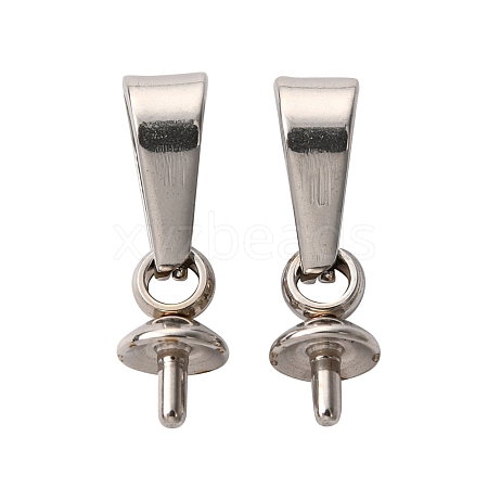 Tarnish Resistant 201 Stainless Steel Peg Bails Pendants X-STAS-E031-1-1