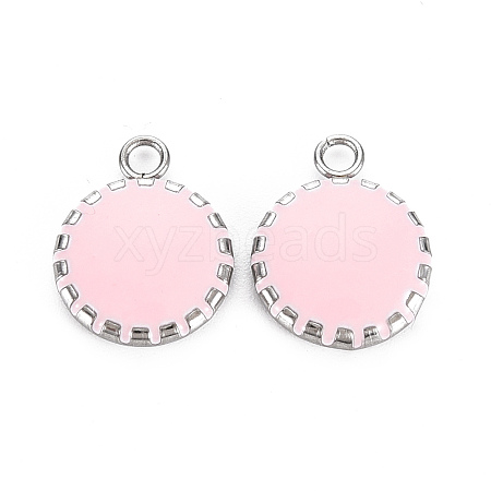 304 Stainless Steel Enamel Charms LS-STAS-Q241-014C-1