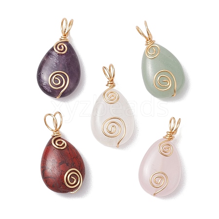 Gemstone Pendants PALLOY-JF03075-1