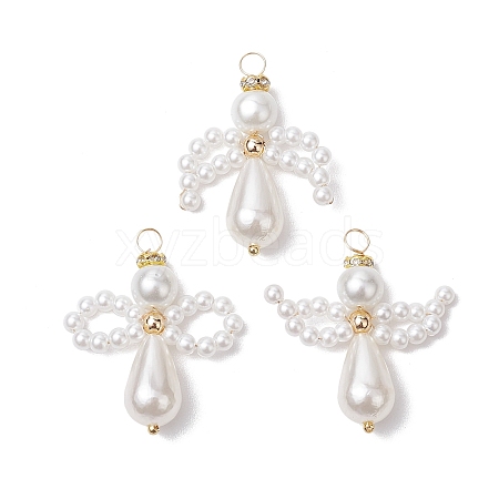 3Pcs Glass Pearl Pendants PALLOY-JF03083-1