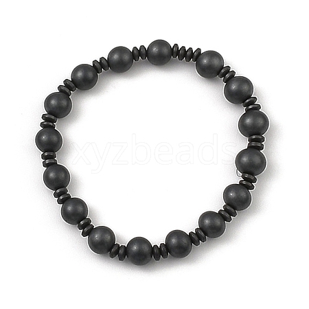 Synthetic Non-Magnetic Hematite Beaded Bracelets BJEW-E084-09-1