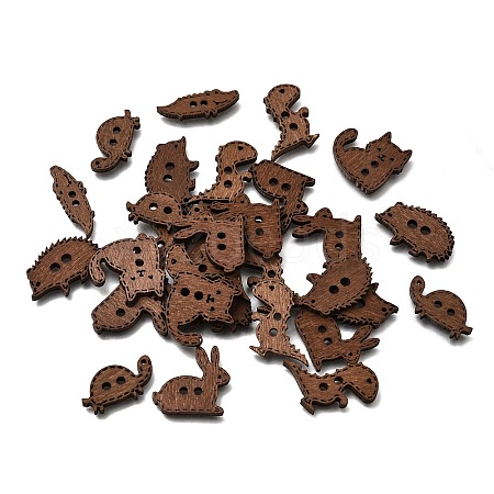 2-Hole Animal Theme Wood Buttons WD-CBA9CDE-02B-1