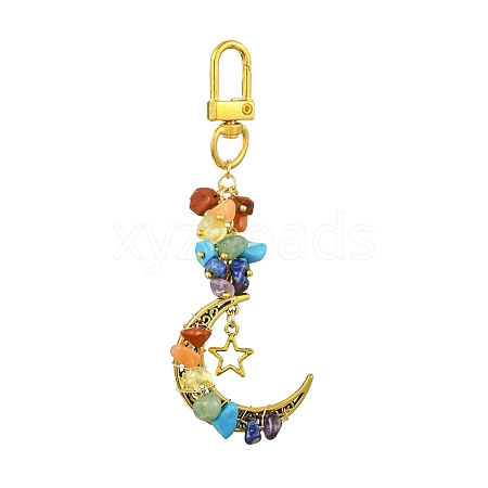 Synthetic & Natural Mixed Gemstone Pendant Decorations HJEW-JM01853-01-1