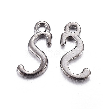 Gunmetal Plated Alloy Letter Pendants LS-PALLOY-J718-01B-S-1