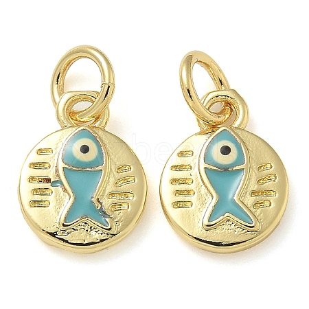 Rack Plating Brass Enamel Charms KK-K392-06G-1