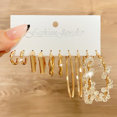 Alloy Hoop Earring Sets WG6DB3C-17-1