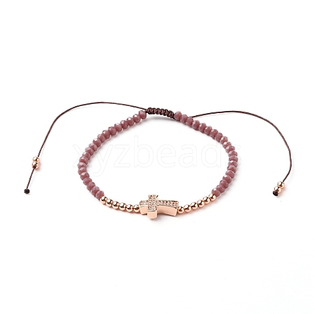 Adjustable Nylon Cord Braided Bead Bracelet BJEW-JB05732-01-1