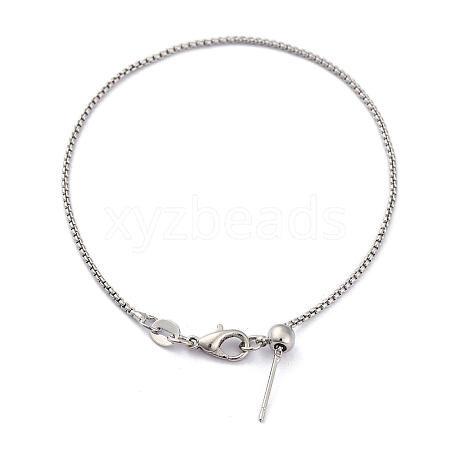 Brass Box Chain Bracelets for Women BJEW-G735-15P-1