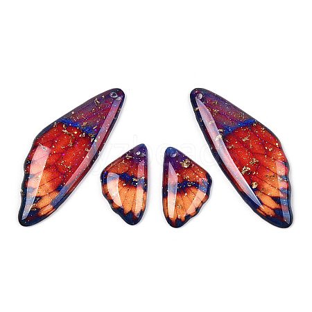 Transparent Resin Wing Earrings Pendants FIND-TAC0006-59E-1