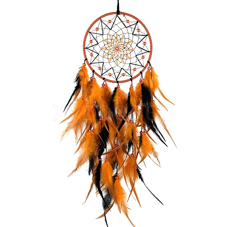 Woven Net/Web with Feather Pendant Decoration PW-WGF2DE2-01-1