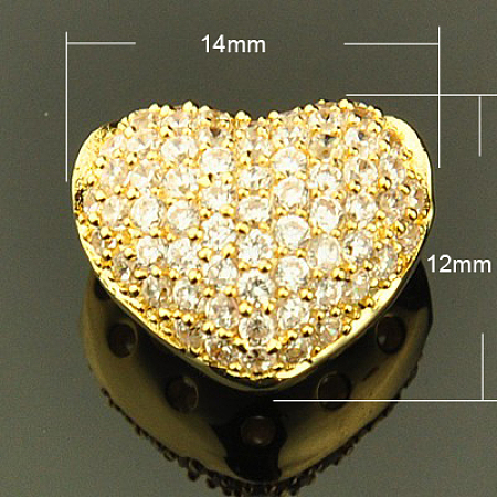 Brass Cubic Zirconia Pendants ZIRC-D007-1G-1