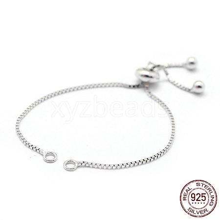 Anti-Tarnish Rhodium Plated 925 Sterling Silver Chain Bracelet Making MAK-L016-001P-1